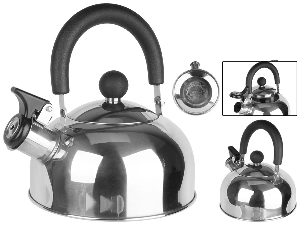Stenson Metal Islıklı Çaydanlık, Tek Katmanlı Taban, Paslanmaz Çelik 1,4 L