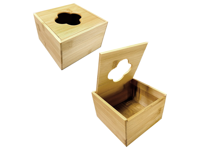 Kare Bambu Peçetelik, Kapaklı, 12,5 × 12,5 × 8 cm