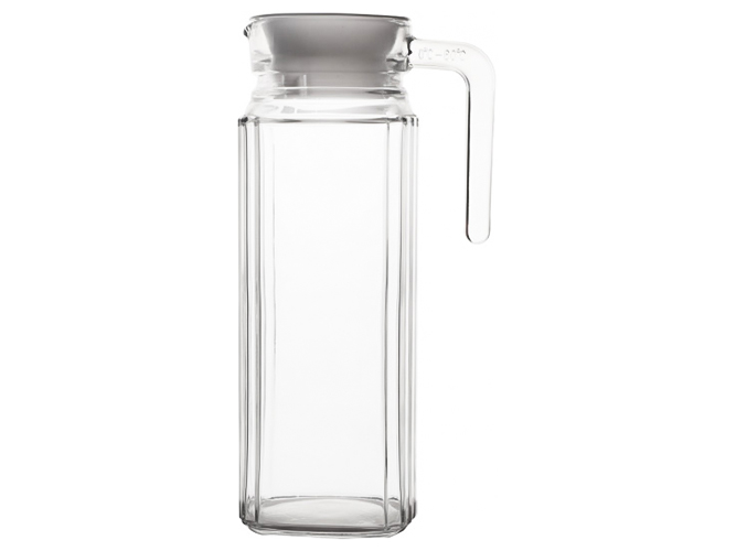 Helios "Salsa Light" Kapaklı Sürahi, 1 L, Cam, 24 × 8,5 cm, Şeffaf